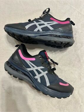 Asics Trail Running Shoes - Dark Blue with Pink Accents